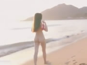 美乳極品身材女神在海灘上裸奔